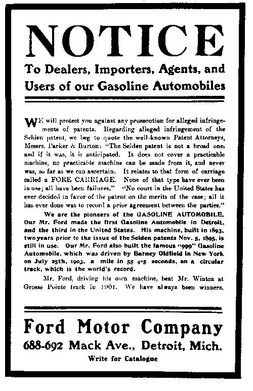 1903 Ford Auto Advertising